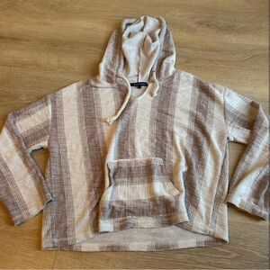 Ocean Drive Beige and Brown Knit Hoodie